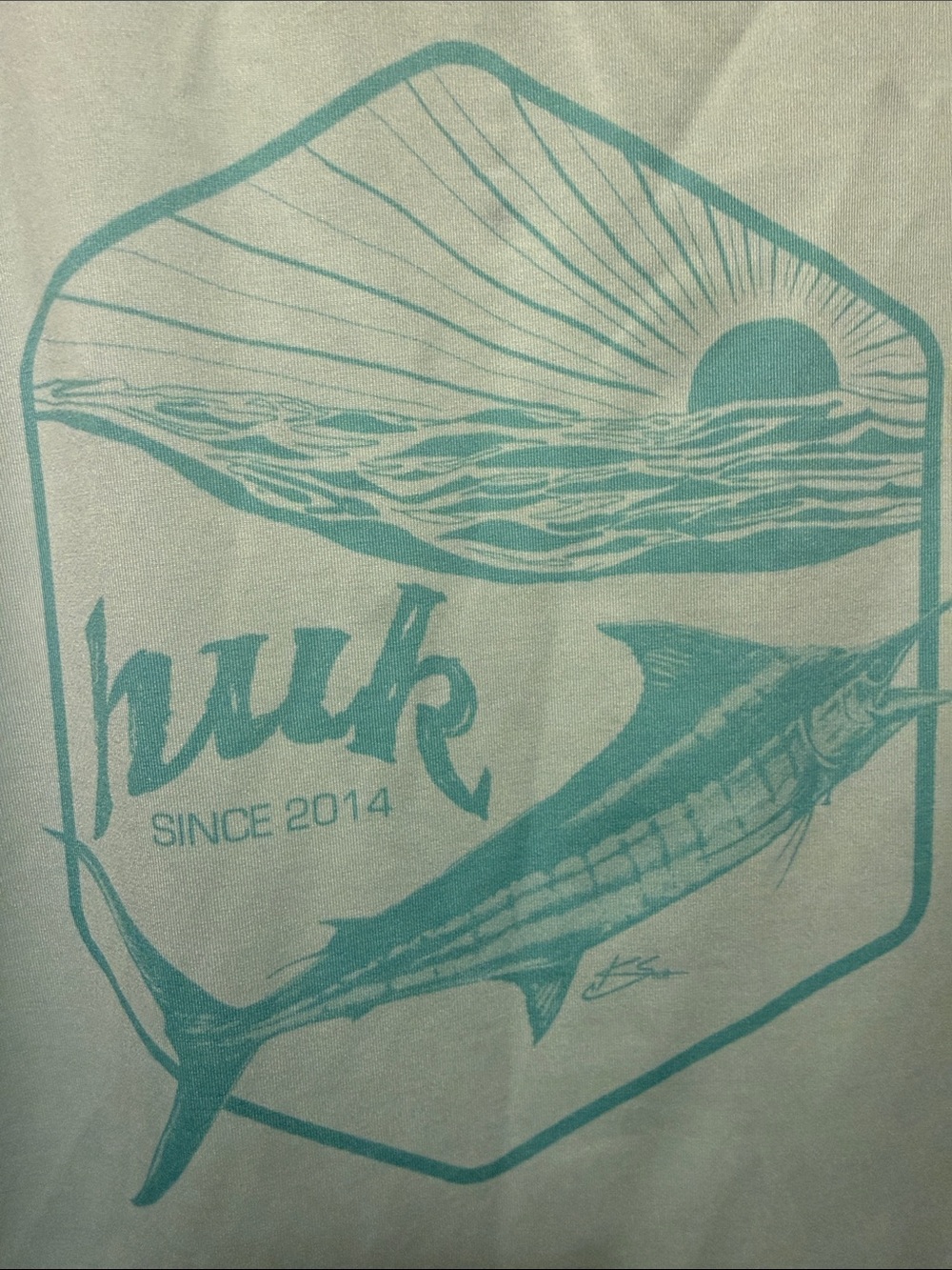 Huk Light Mint Green Long Sleeve Performance Top - Picture 6 of 7